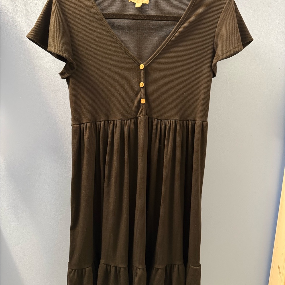 Black Dress with Flutter Sleeves